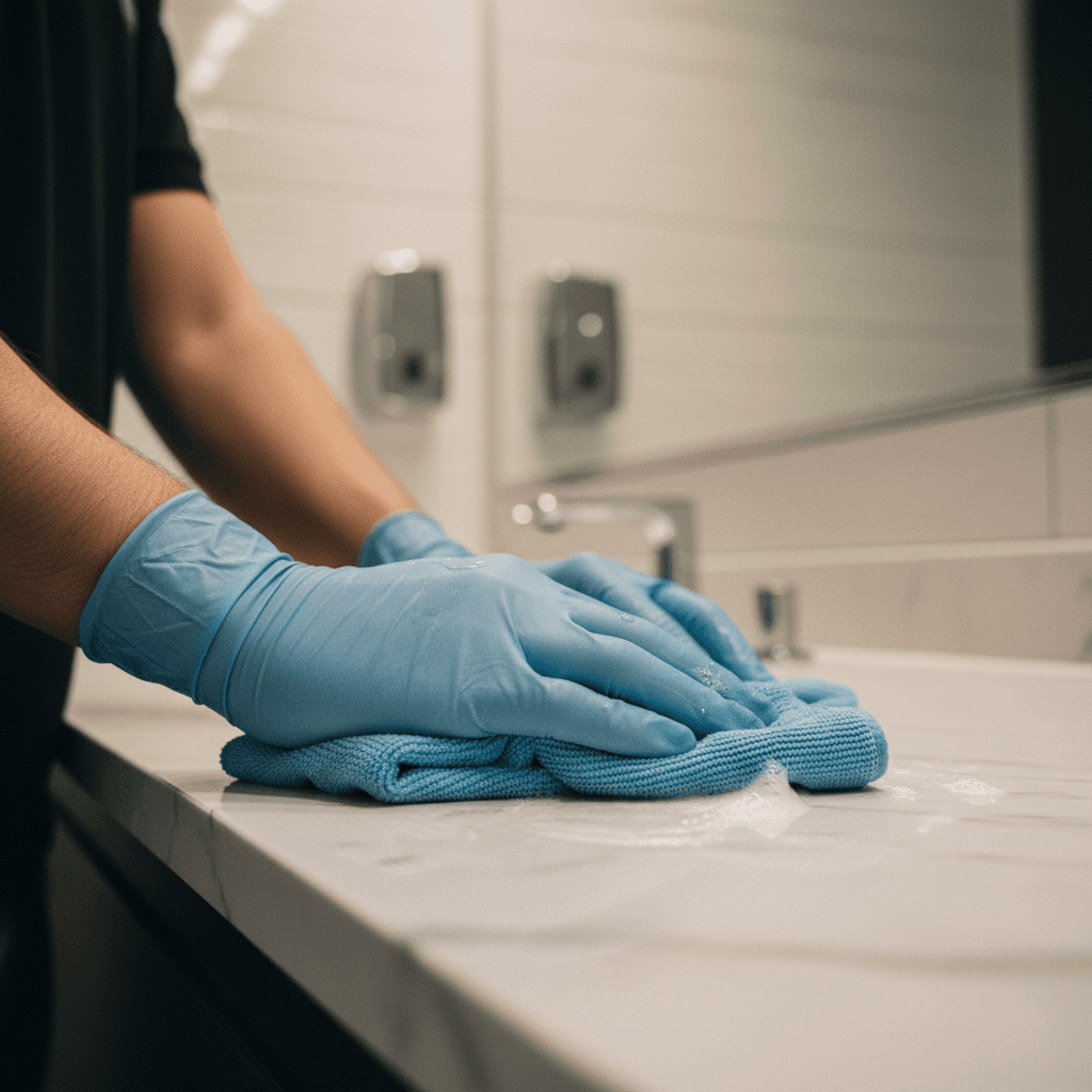 Restroom deep cleaning and sanitizing